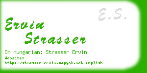 ervin strasser business card